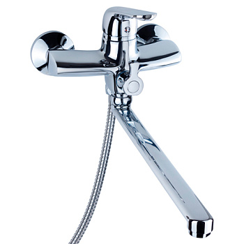 Aquatica Змішувач NM-2C234C Ø40 для ванни гусак прямий 350мм дивертор вмонтований картриджний