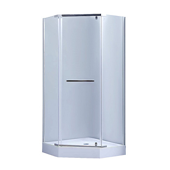 Душ.кабіна Lidz DOZORCA SC90x90.CRM.LOW.TR,п ятикутн., до низьк.піддона, скло проз.6мм