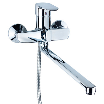 Aquatica Змішувач KN-3C228C Ø40 для ванни гусак прямий 350мм дивертор виносний картриджний