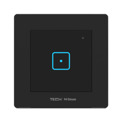 Однополюсний сенсорний рамковий скляний вимикач SINUM FS-01 чорний