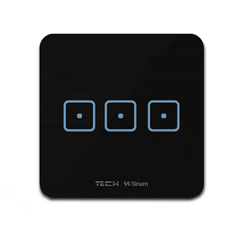 Триполюсний скляний сенсорний вимикач SINUM WS-03m чорний