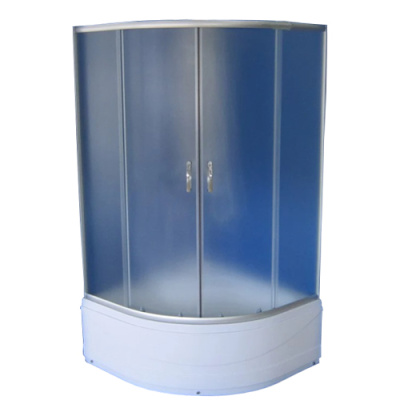 Кабіна душова півкругла EC 9021 F (90х90х195) скло фабрік піддон 40см. профіль сатин