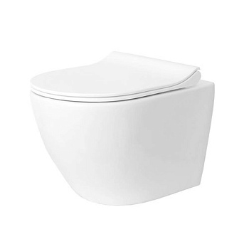 Унітаз VENTA RIMLESS підвісний 490х360х350 безобідковий, сид. дюр.  close 