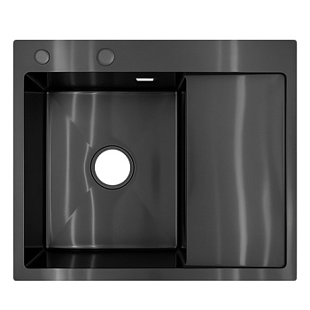 VENTA Мийка для кухні інтегрована, дозатор для мила, 630x500 тов. 3,0 1,0мм., Black BVM6350B