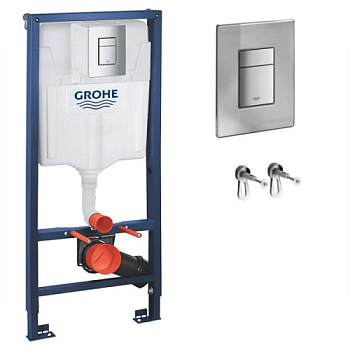 Система інсталяції для унітазу Rapid SL GROHE 3 в 1, квадратна хром.кнопка 38732000