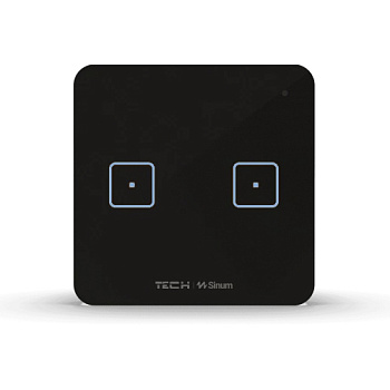 Двополюсний скляний сенсорний вимикач SINUM WS-01m чорний